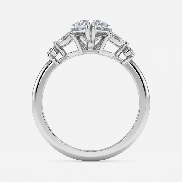 Zephyr Heart Three Stone Moissanite Engagement Ring