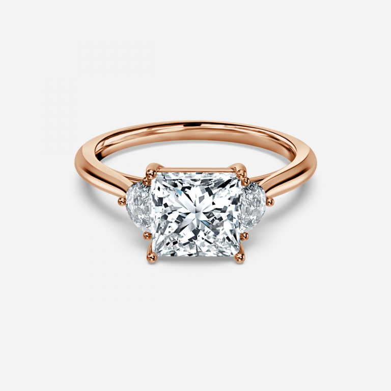 Kiara Princess Three Stone Moissanite Engagement Ring
