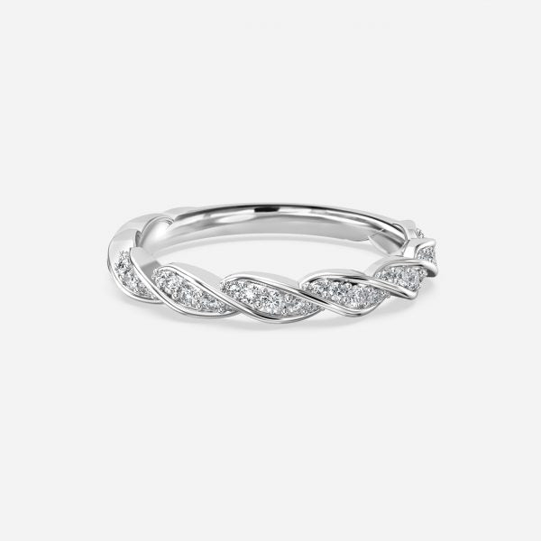 Twist Moissanite Stackable Ring