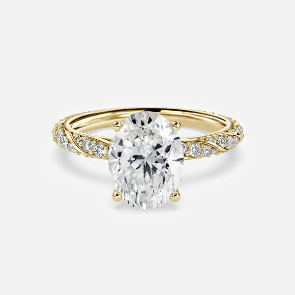 Wan Oval Diamond Band Moissanite Engagement Ring