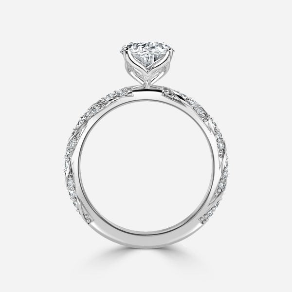 Wan Oval Diamond Band Moissanite Engagement Ring