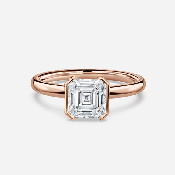 Briar Asscher Bezel Moissanite Engagement Ring