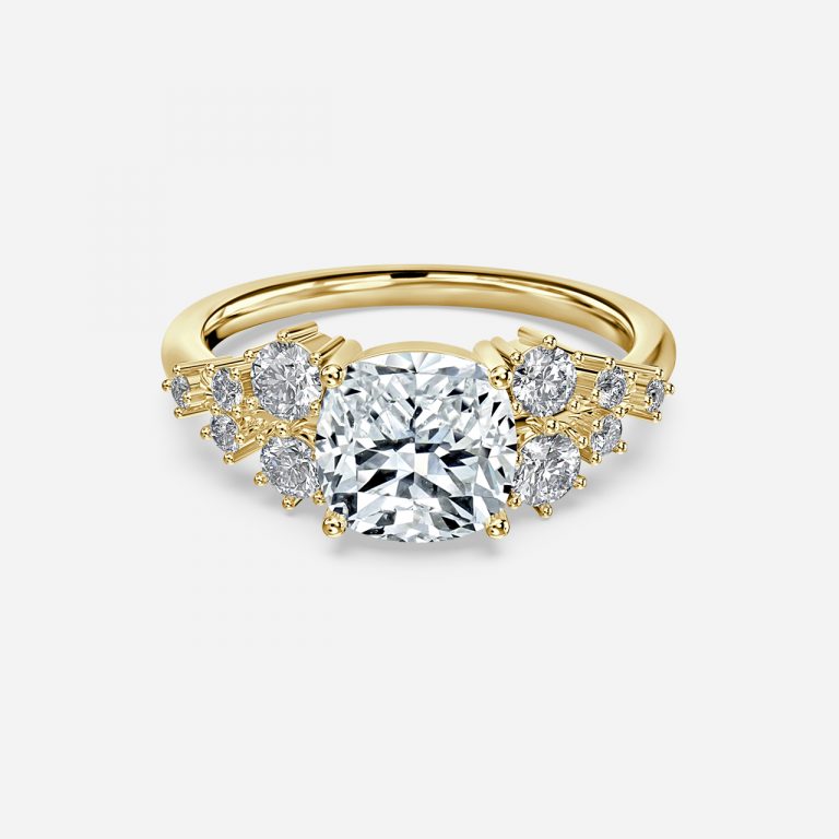 Kassidy Cushion Cluster Moissanite Engagement Ring