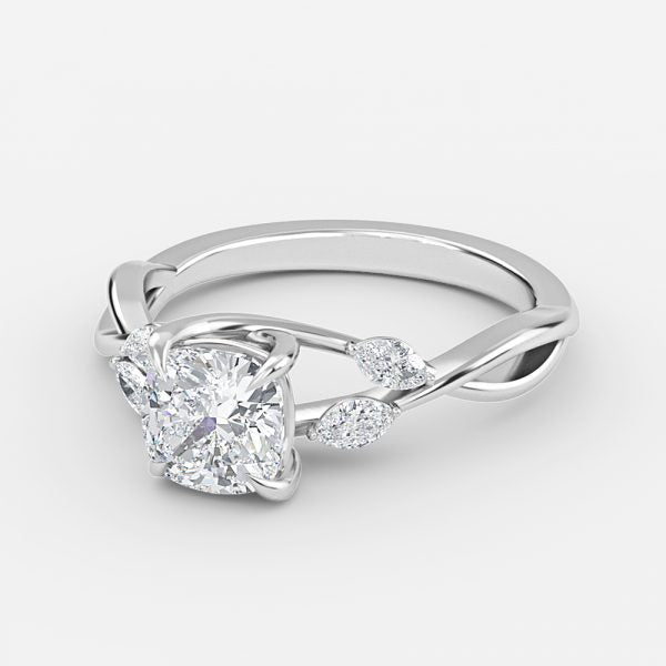 Calista Cushion Unique Moissanite Engagement Ring