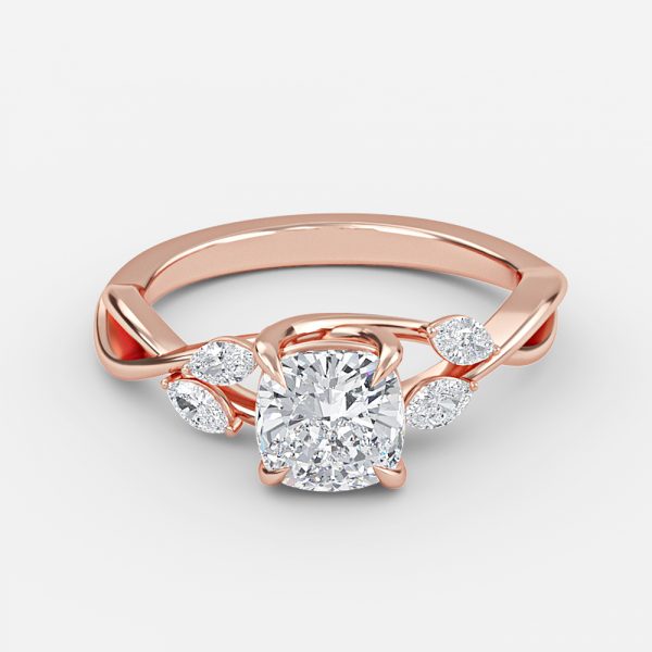 Calista Cushion Unique Moissanite Engagement Ring