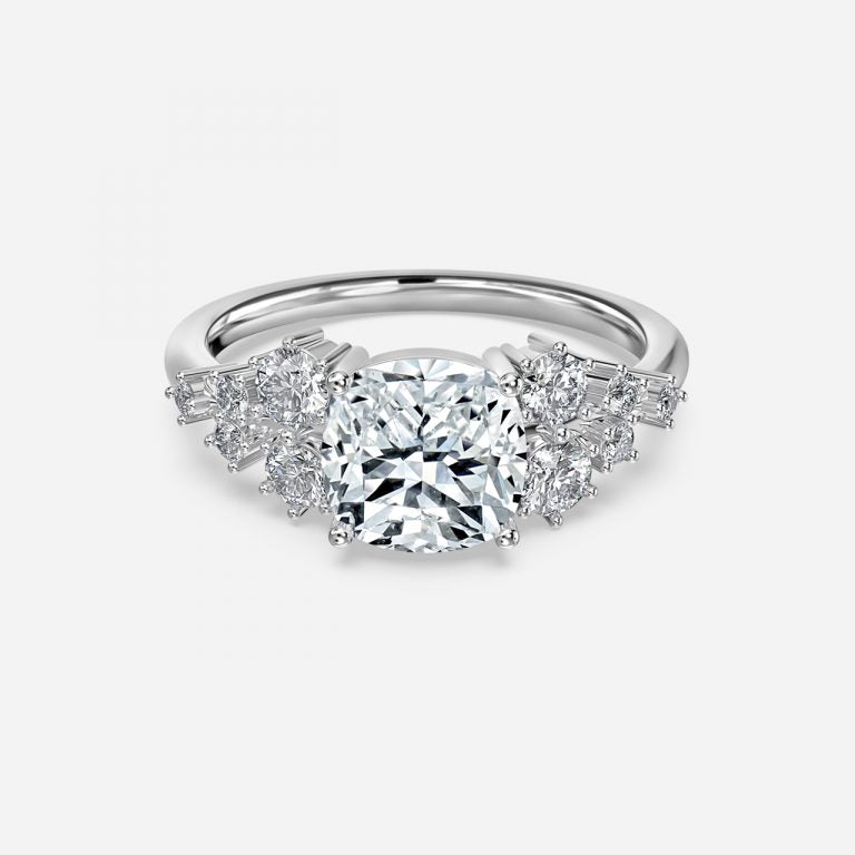 Kassidy Cushion Cluster Moissanite Engagement Ring