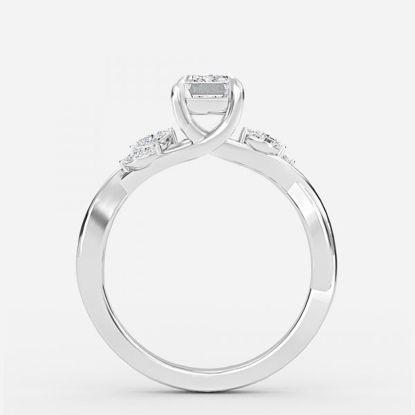 Calista Emerald Unique Moissanite Engagement Ring