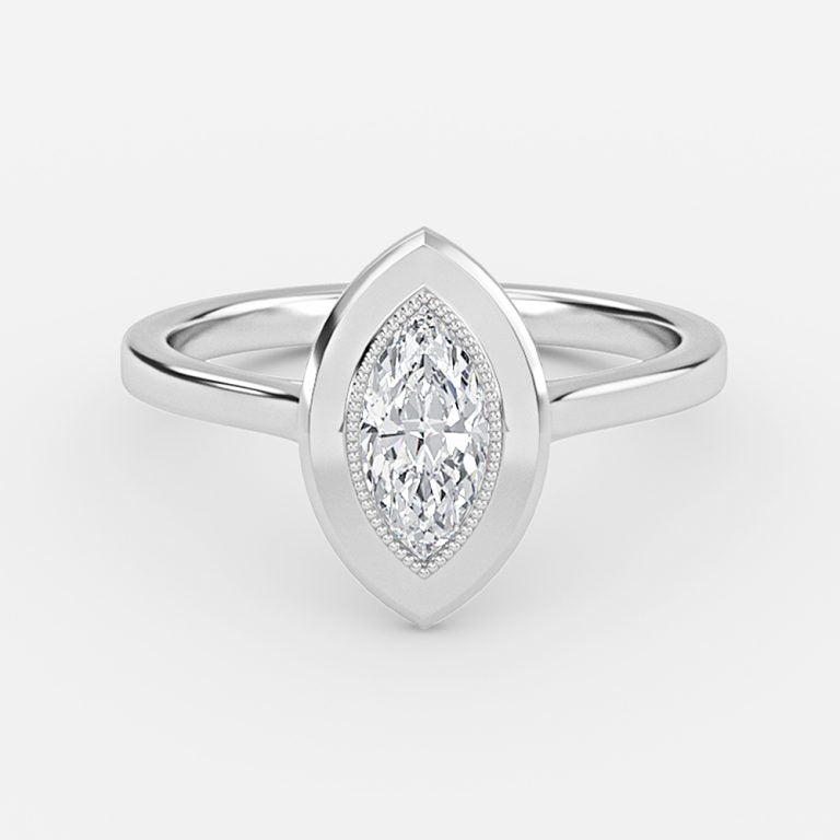 Amelie Marquise Bezel Moissanite Engagement Ring