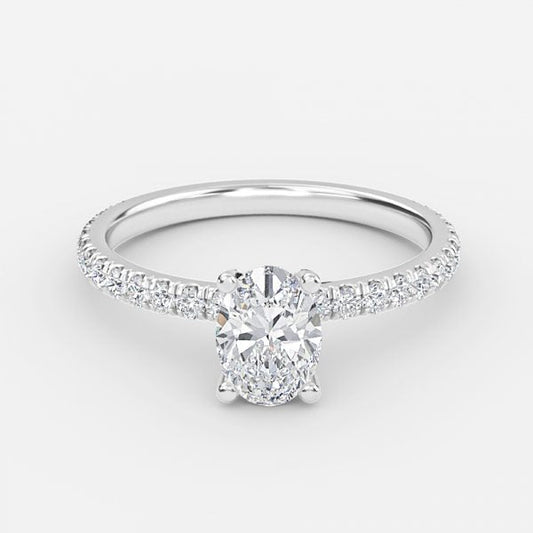 Rosalba Oval Unique Moissanite Engagement Ring