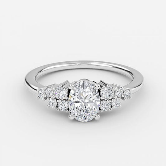 Kassidy Oval Cluster Moissanite Engagement Ring