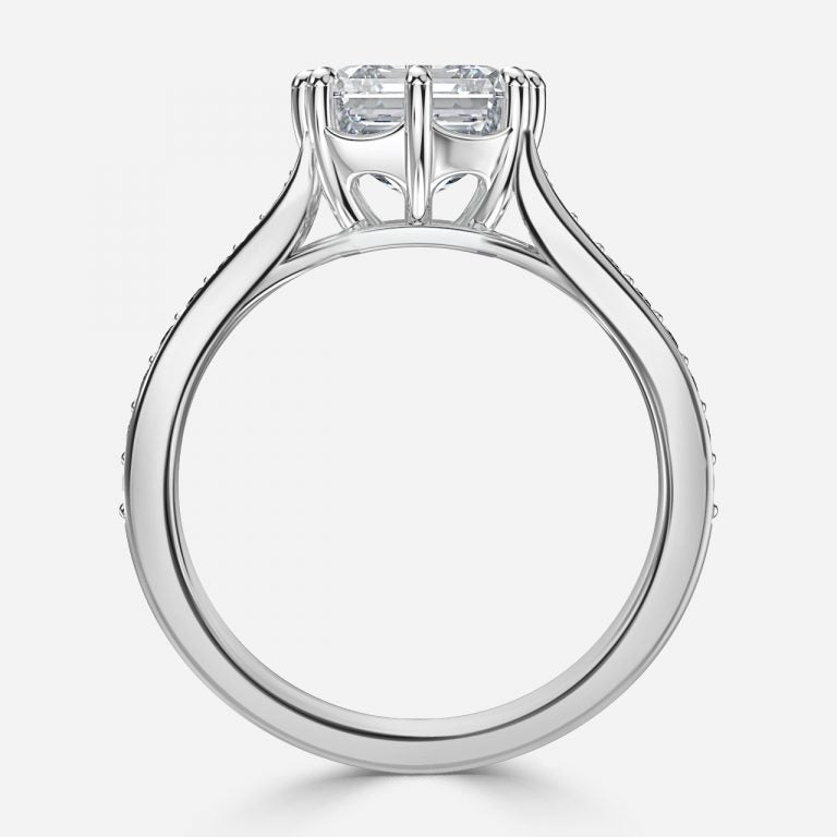 Bellatrix Asscher Vintage Moissanite Engagement Ring