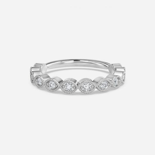Vintage Marquise Shape Moissanite Stackable Ring
