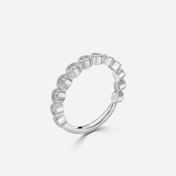 Vintage Marquise Shape Moissanite Stackable Ring