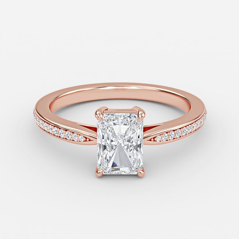 Isolde Radiant Diamond Band Moissanite Engagement Ring