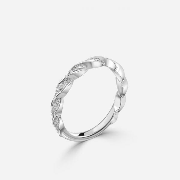 Twist Moissanite Stackable Ring