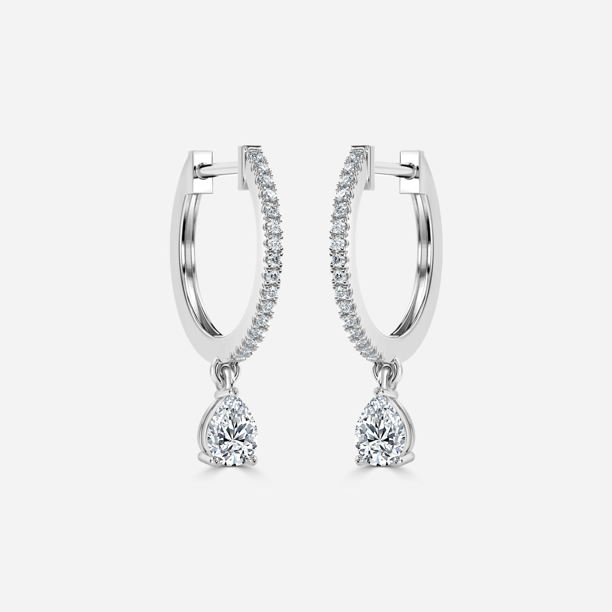 Sia Pear Moissanite Hoop Earrings