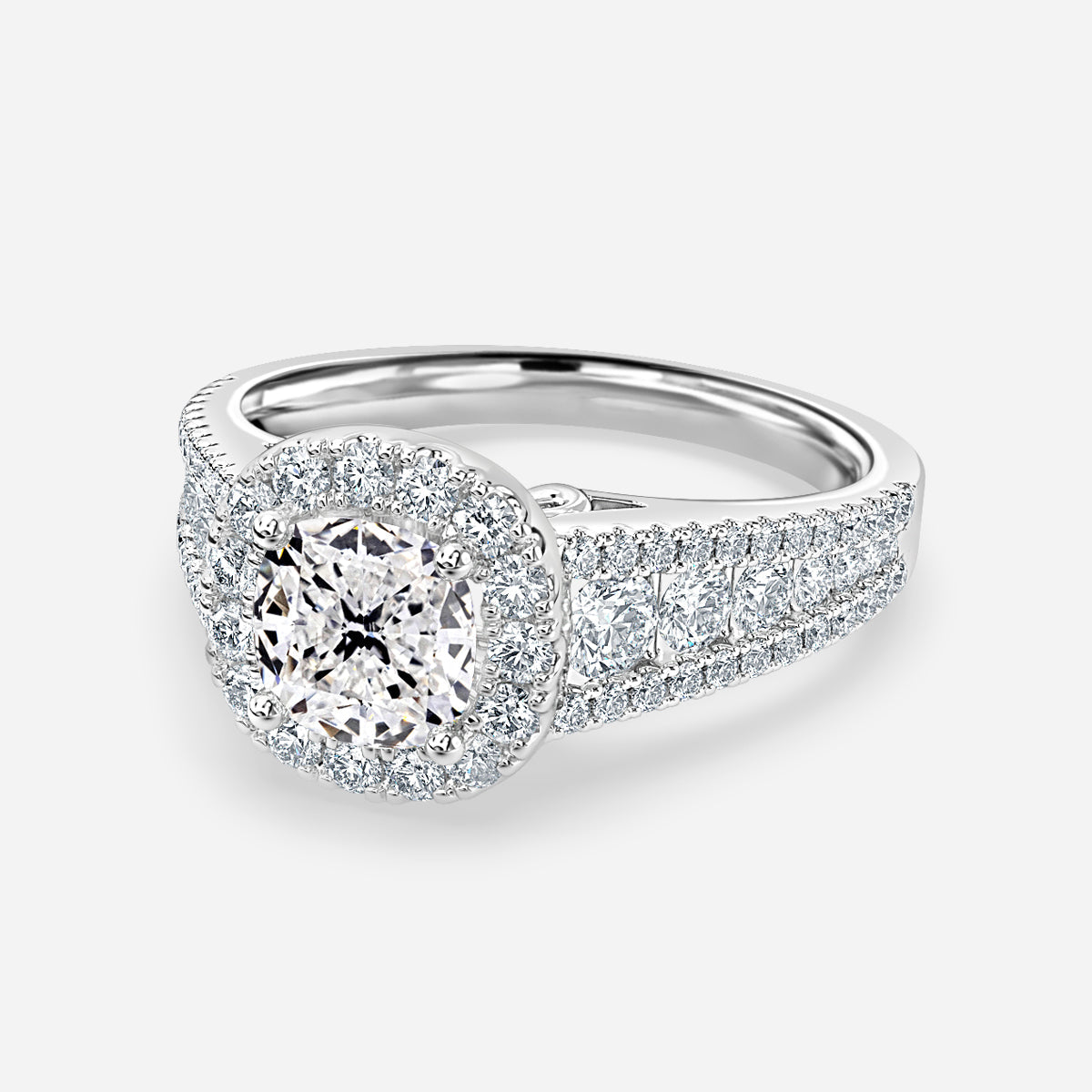 Ember Cushion Halo Moissanite Engagement Ring
