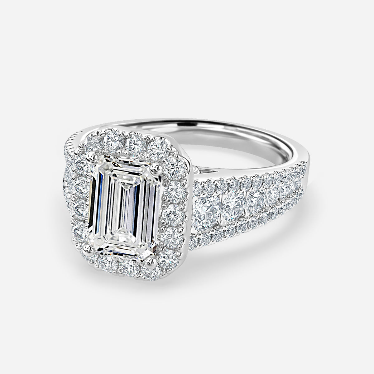 Ember Emerald Halo Moissanite Engagement Ring