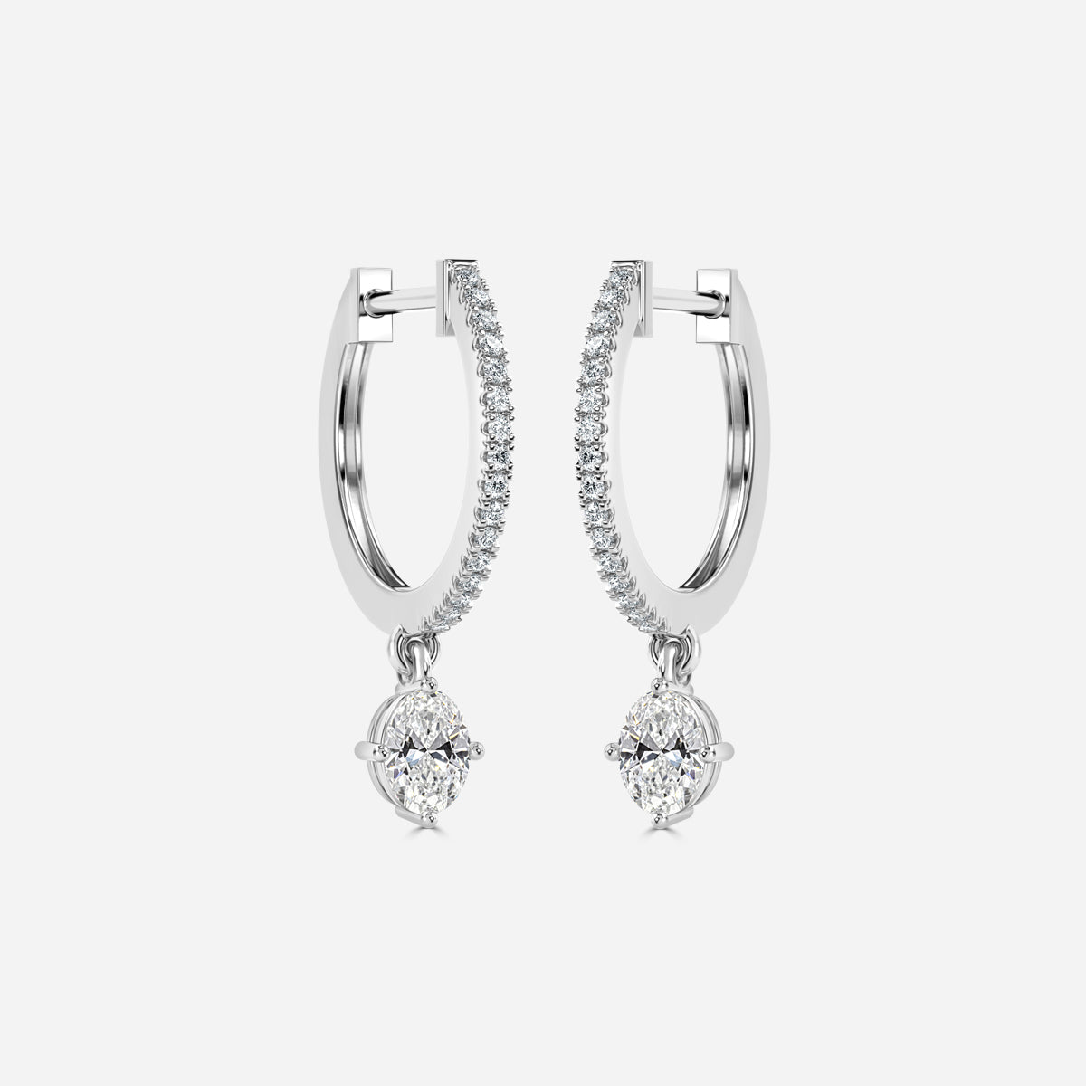 Sia Oval Moissanite Hoop Earrings