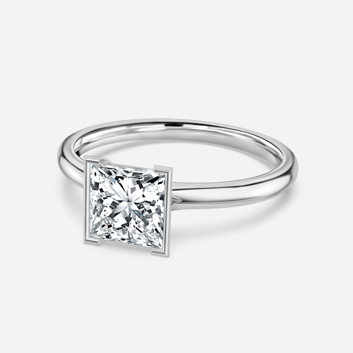 Briar Princess Bezel Moissanite Engagement Ring