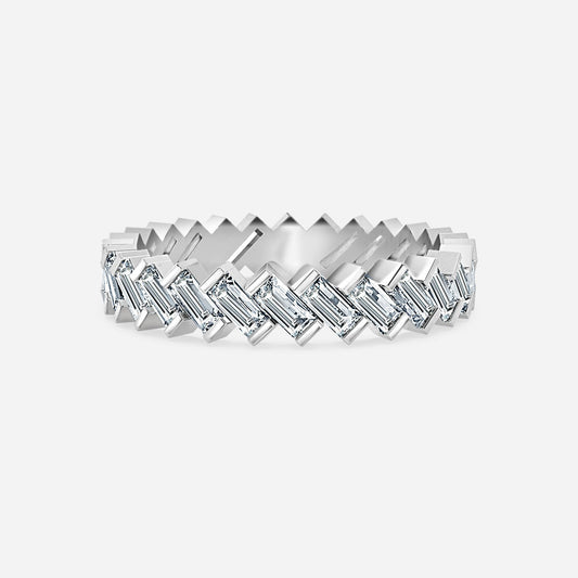 Cuna Baguette Moissanite Eternity Ring