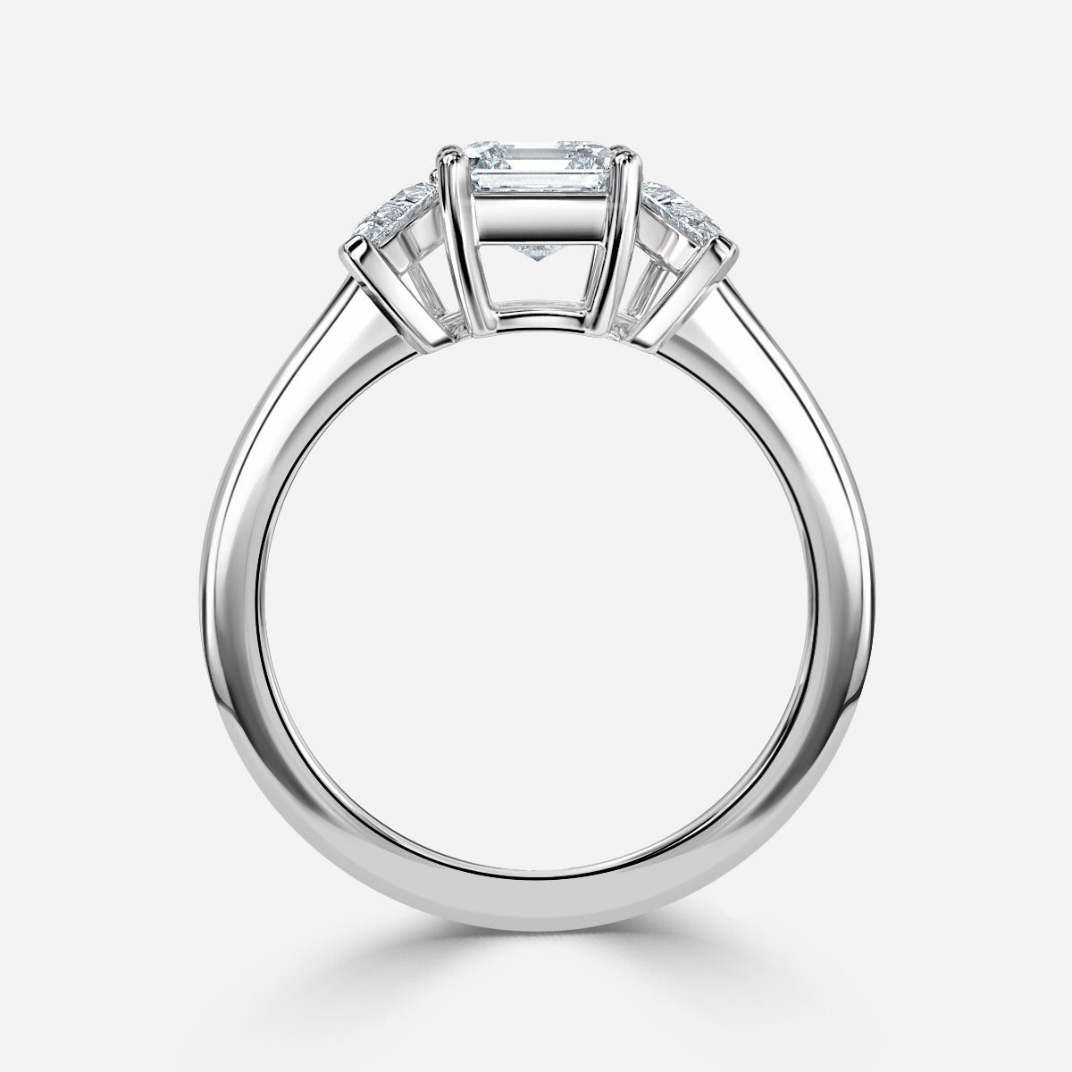 Jael Asscher Three Stone Moissanite Engagement Ring