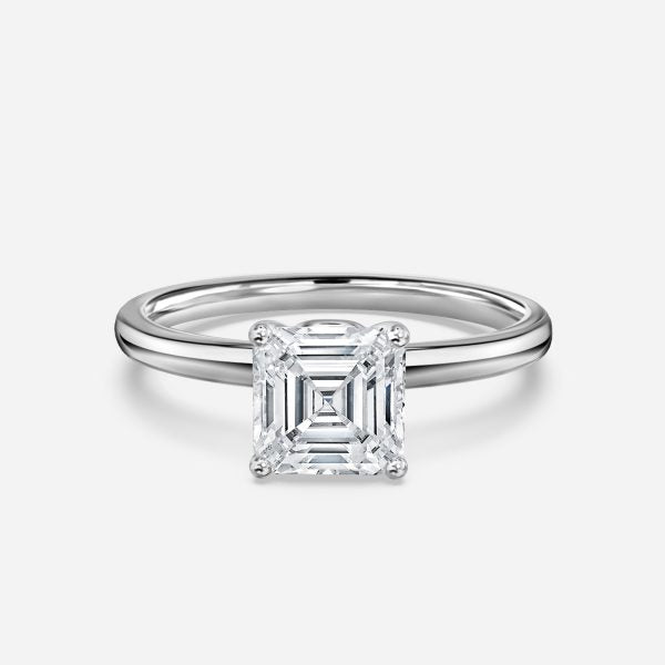 Alouette Asscher Solitaire Moissanite Engagement Ring