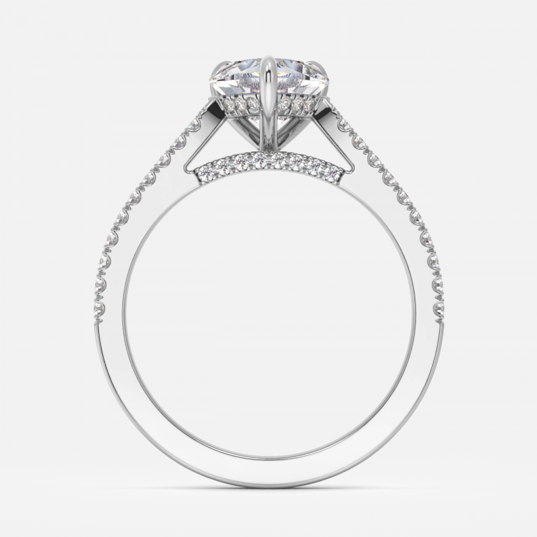 Yvette Heart Hidden Halo Moissanite Engagement Ring