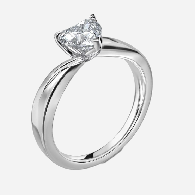 Noelle Heart Solitaire Moissanite Engagement Ring