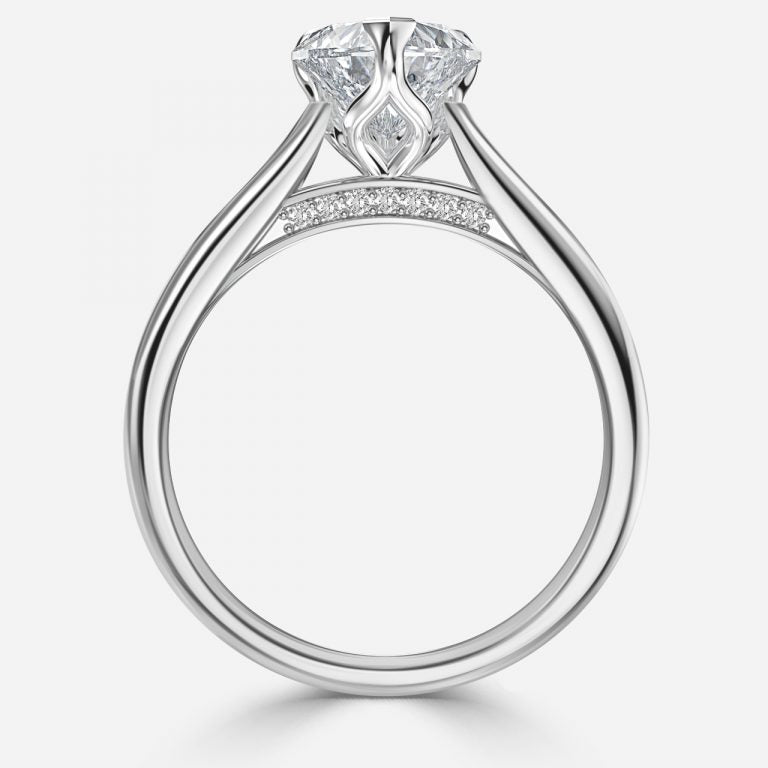 Saffron Heart Hidden Halo Moissanite Engagement Ring