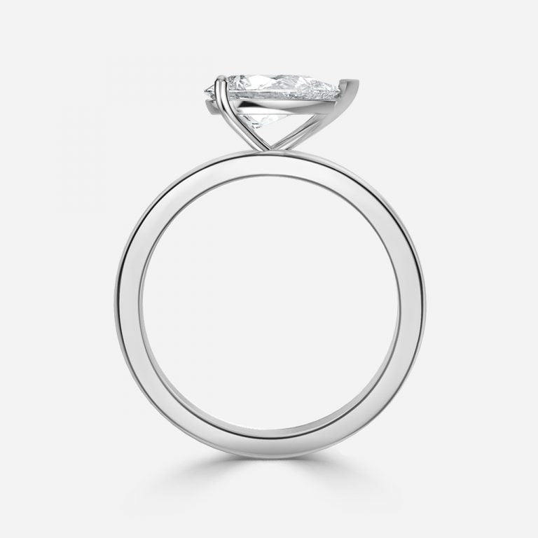 Evora Pear Solitaire Moissanite Engagement Ring