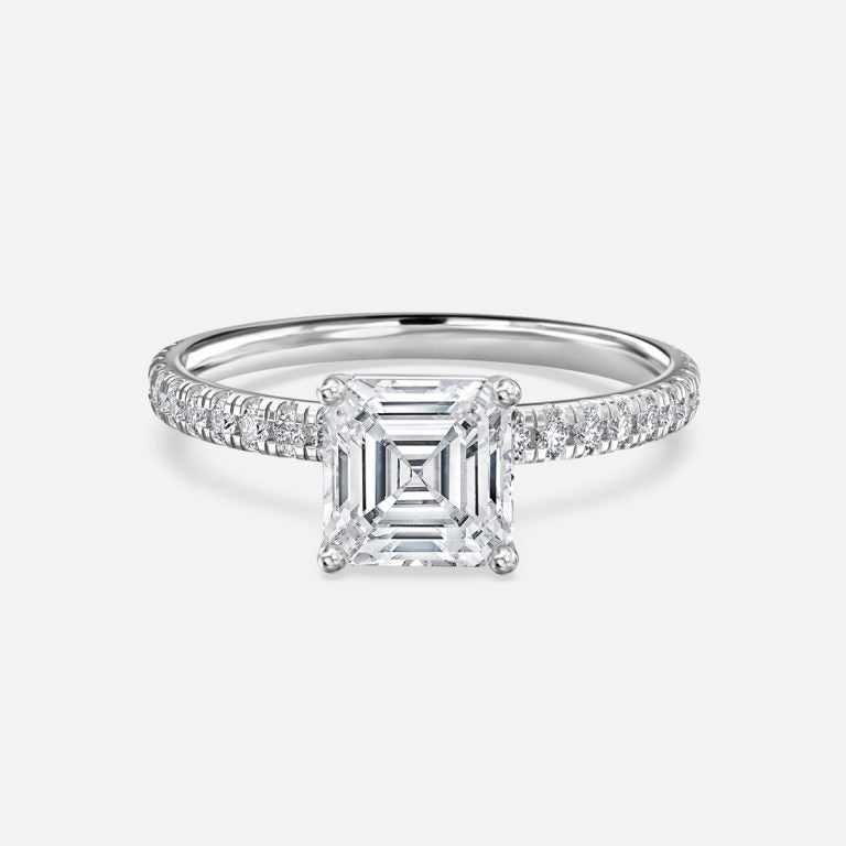 Maeve Asscher Diamond Band Moissanite Engagement Ring