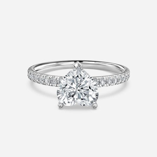 Maeve Heart Diamond Band Moissanite Engagement Ring