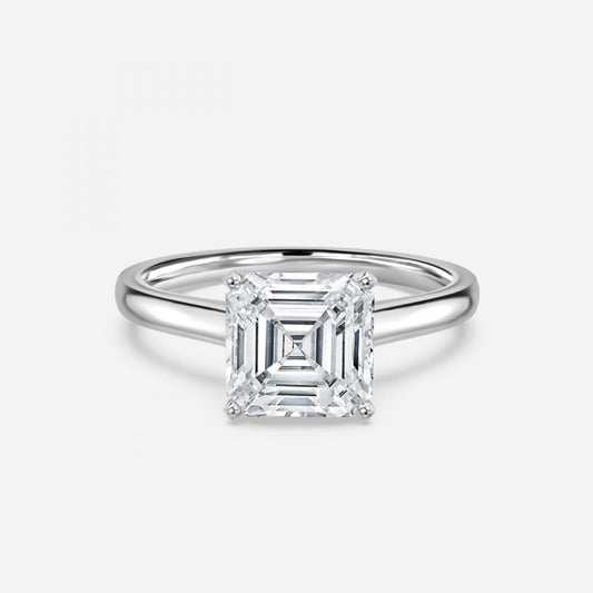 Bernadette Asscher Solitaire Moissanite Engagement Ring