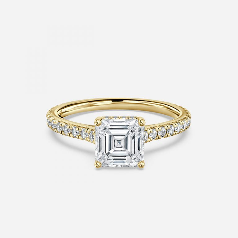 Tamsin Asscher Hidden Halo Moissanite Engagement Ring