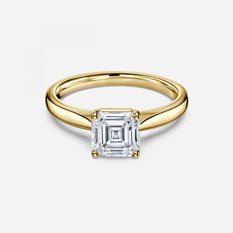 Simone Asscher Solitaire Moissanite Engagement Ring