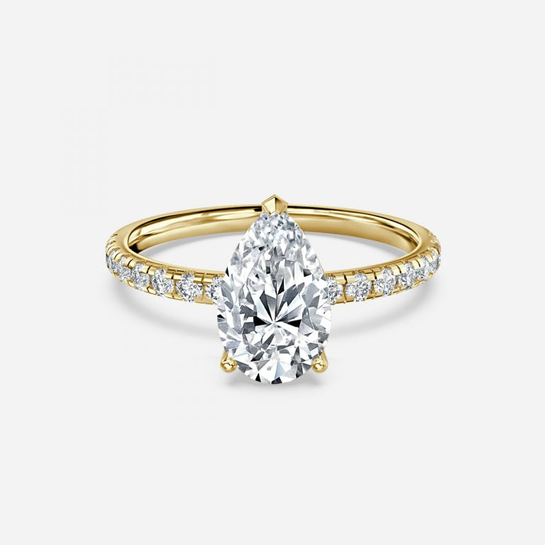 Vittoria Pear Solitaire Moissanite Engagement Ring