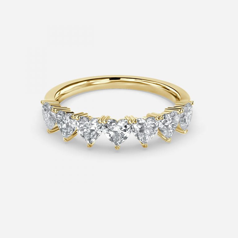 7 Stone Heart Moissanite Anniversary Band